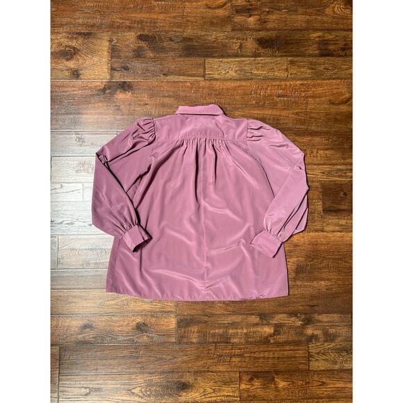 Vintage Clothing - Half-Button Front Blouse - Deep Lilac - Medium - Chaus - Picture 8 of 8